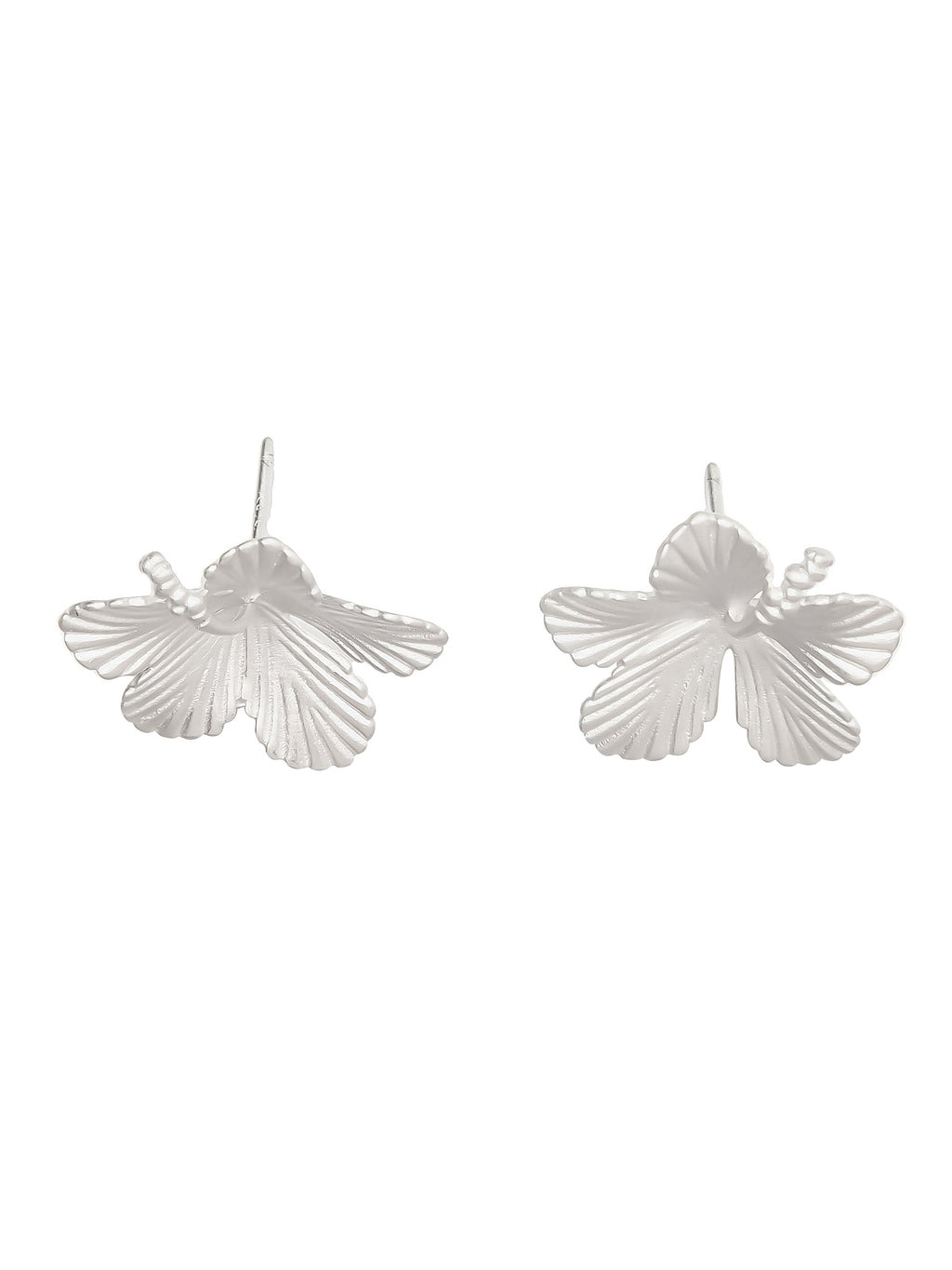 Sterling Silver Hibiscus Flower Earrings