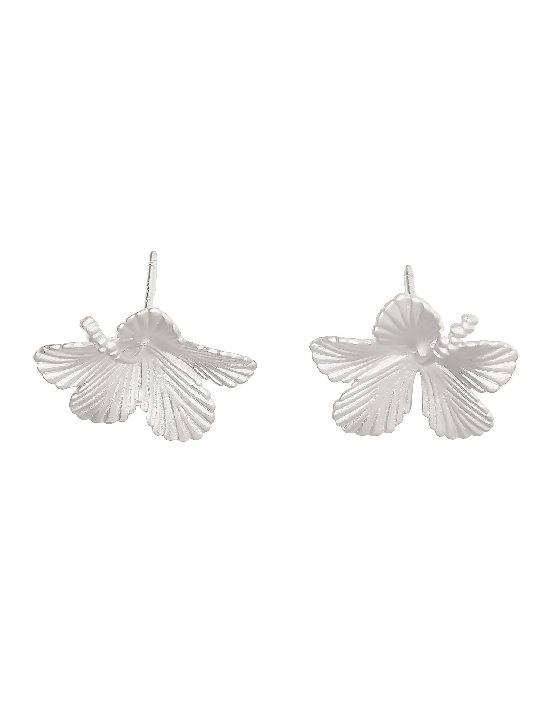 Sterling Silver Hibiscus Flower Earrings