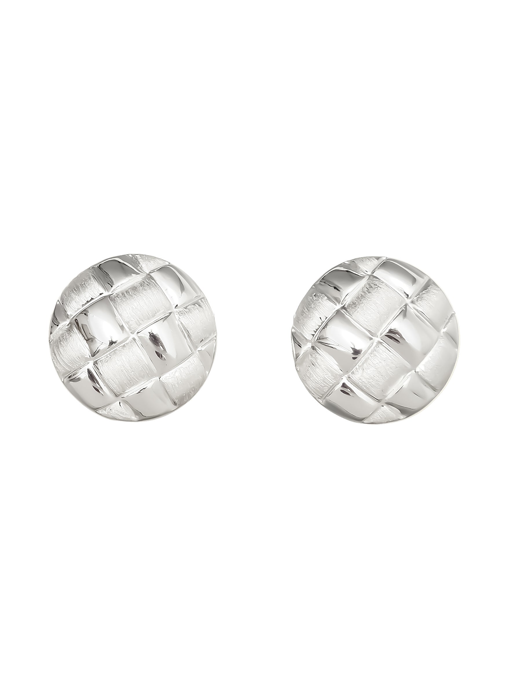 Sterling Silver Quilted Stud Earrings