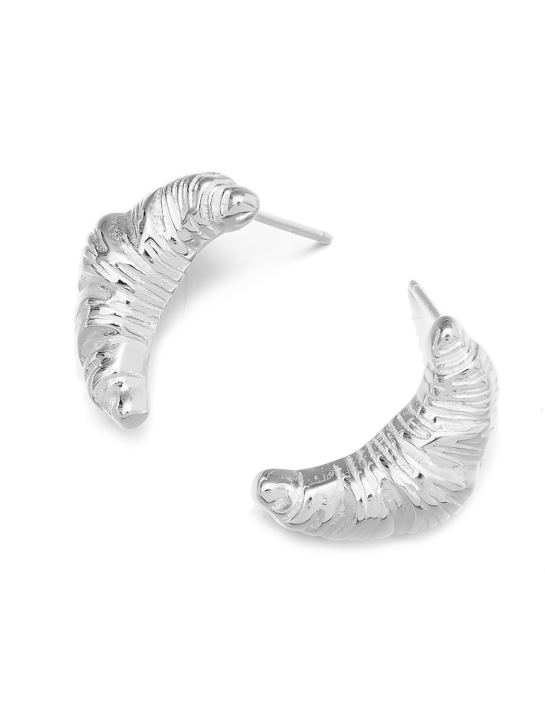 Sterling Silver Carved Hoop Earrings
