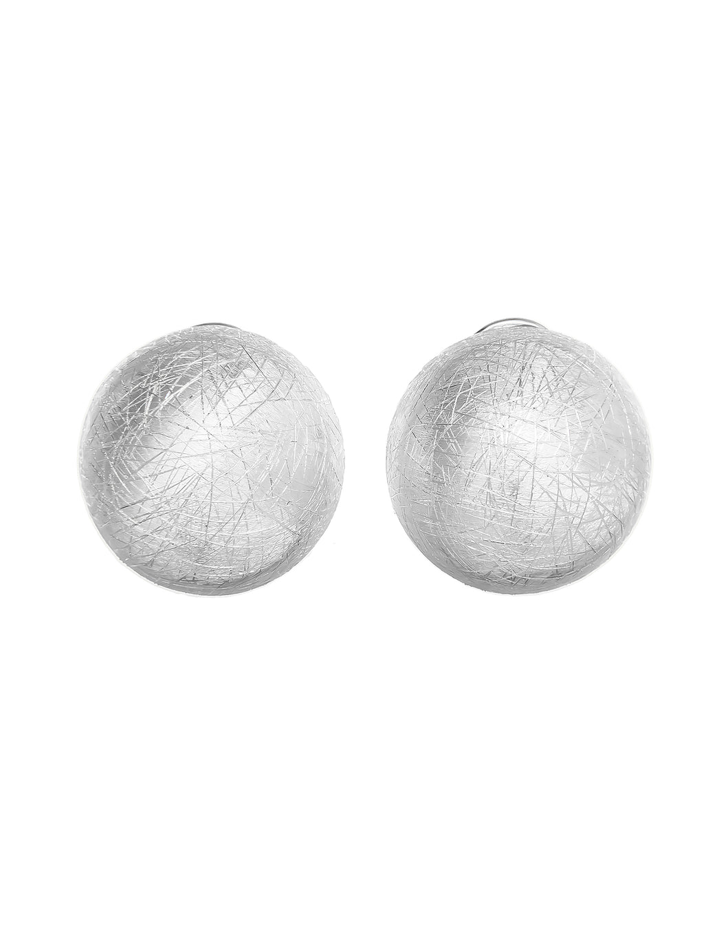 Sterling Silver Dome Earrings with Textured Finish