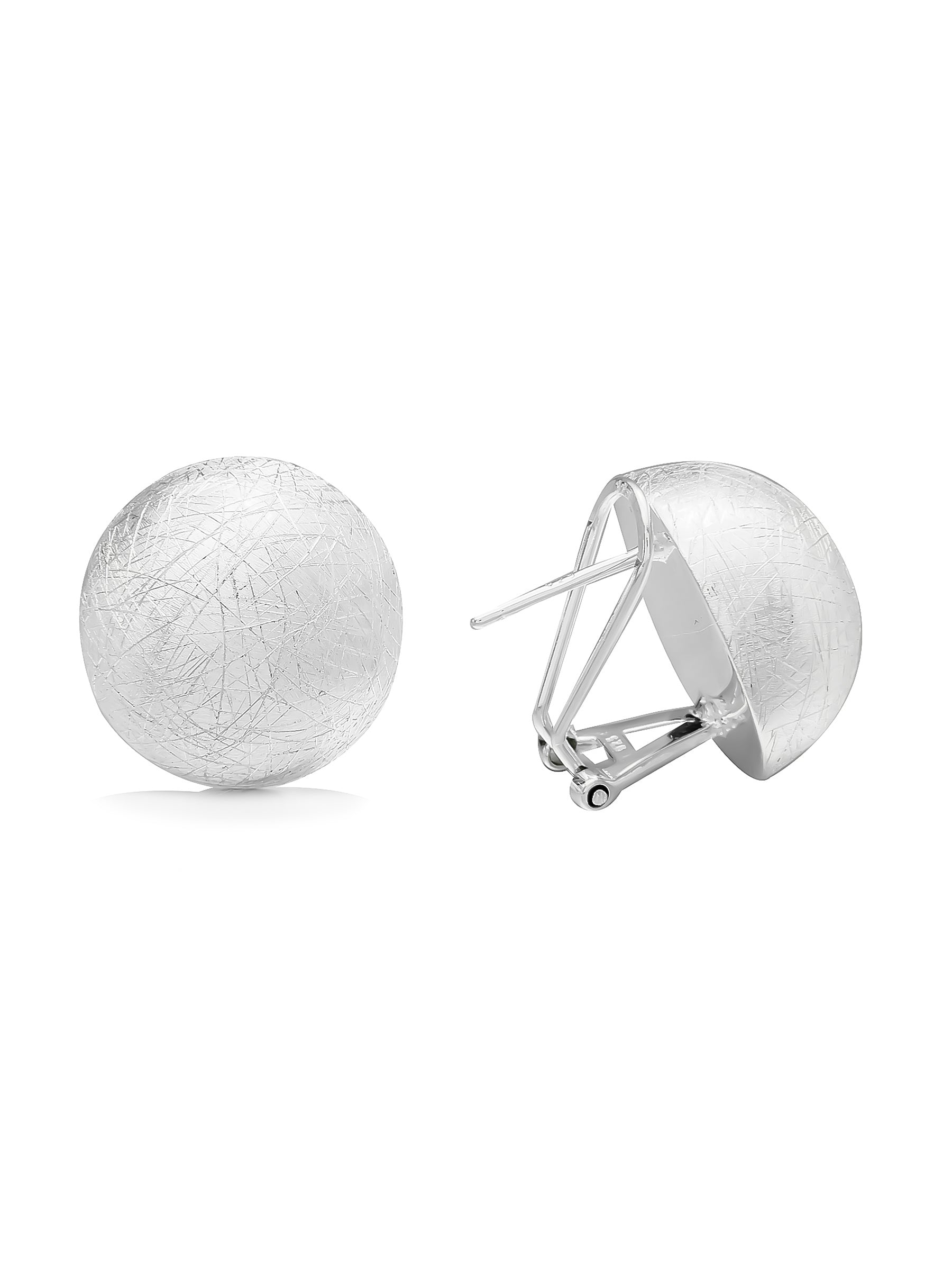 Sterling Silver Dome Earrings with Textured Finish
