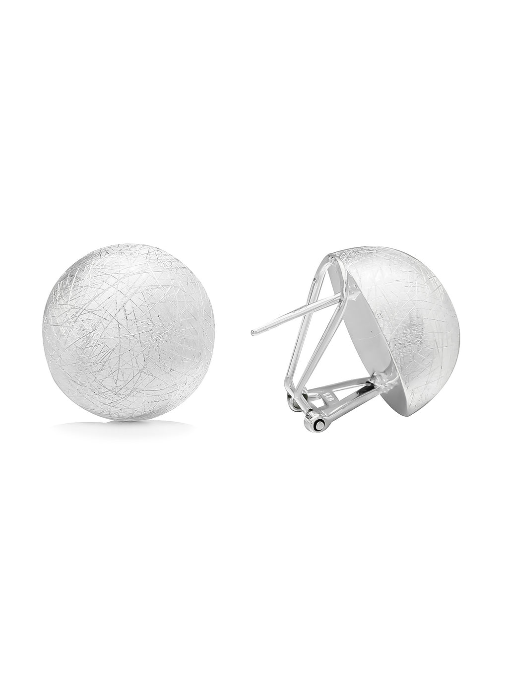Sterling Silver Dome Earrings with Textured Finish