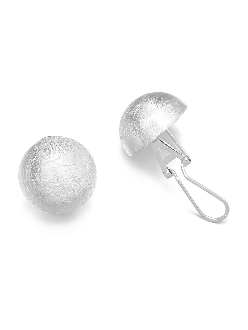 Sterling Silver Dome Earrings with Textured Finish
