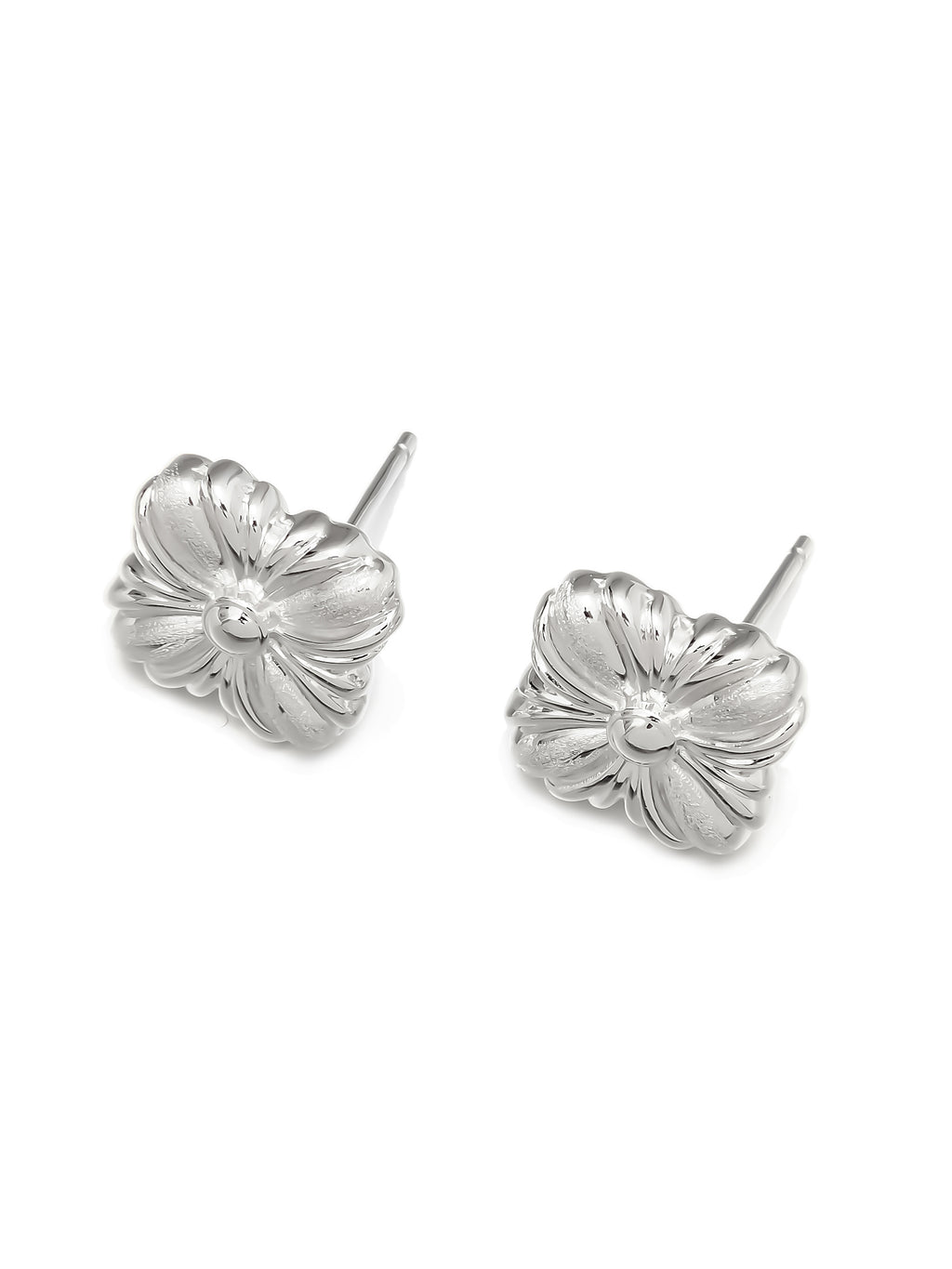 Sterling Silver Petal Stud Earrings