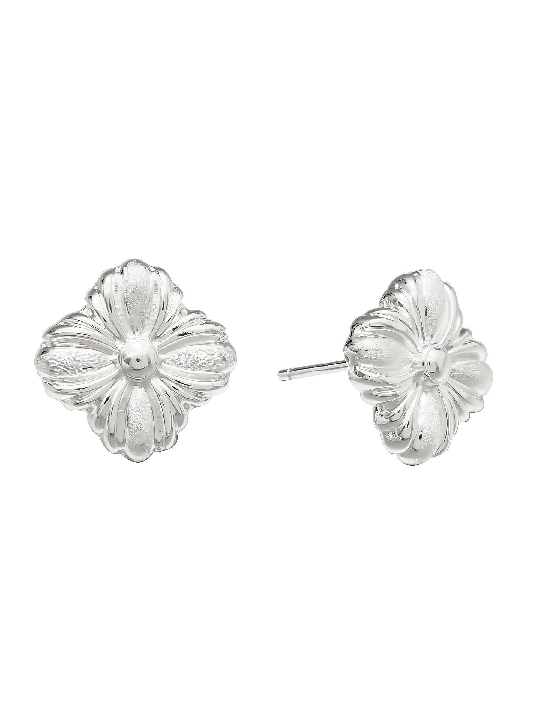 Sterling Silver Petal Stud Earrings