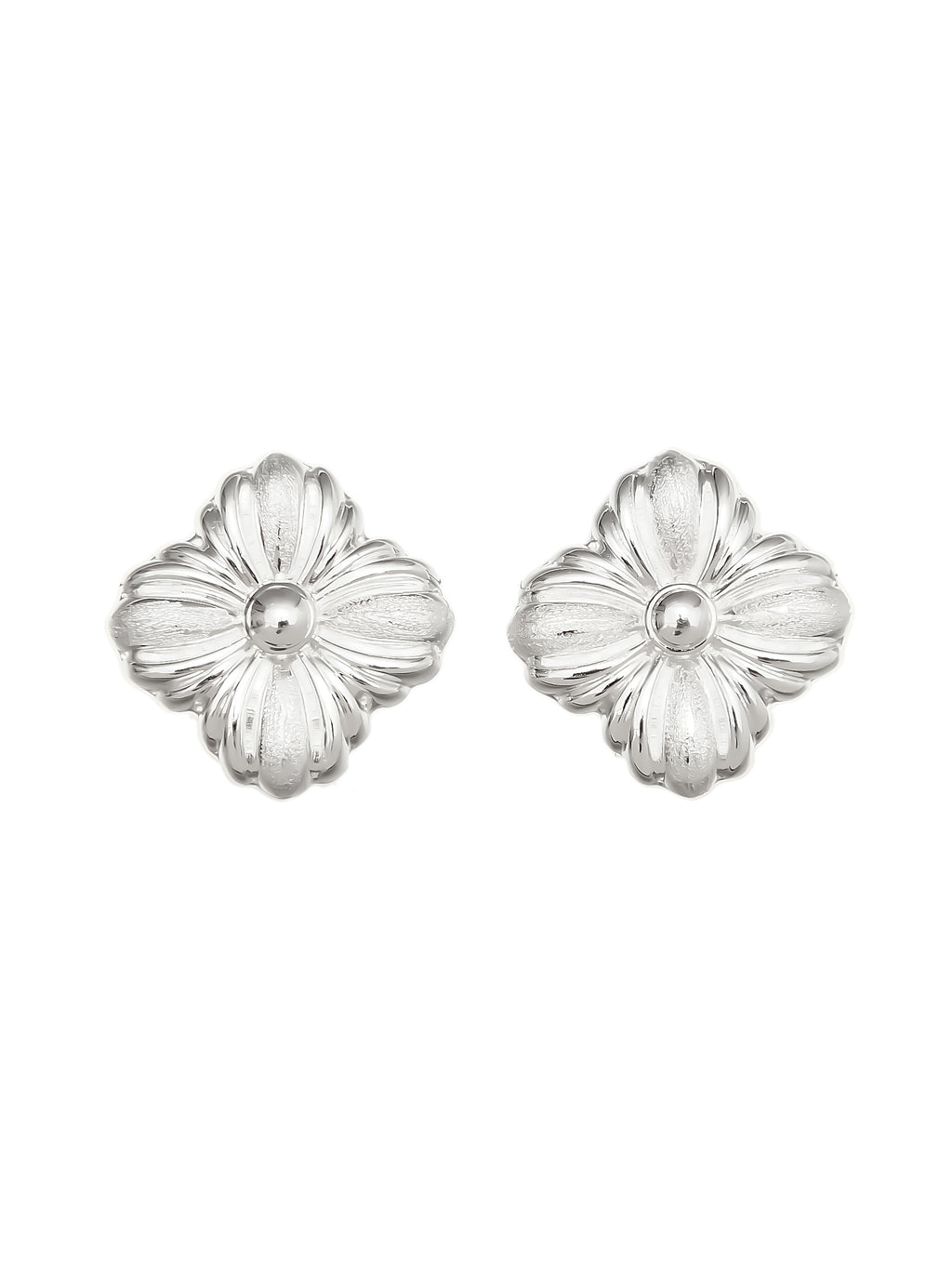 Sterling Silver Petal Stud Earrings