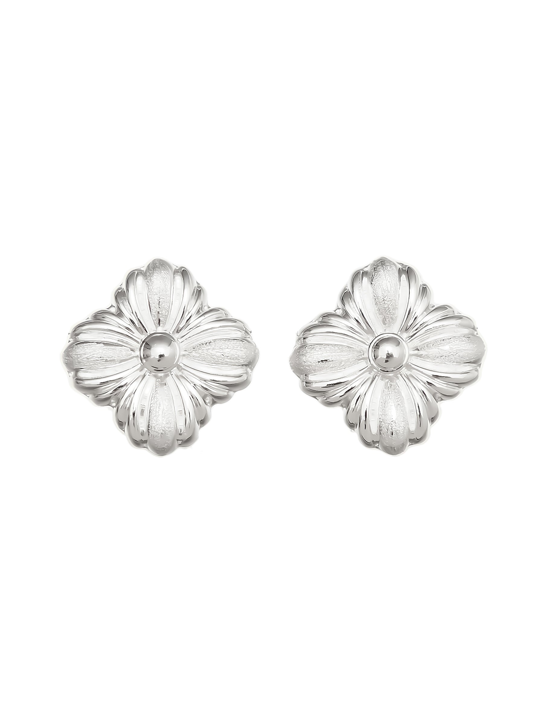 Sterling Silver Petal Stud Earrings