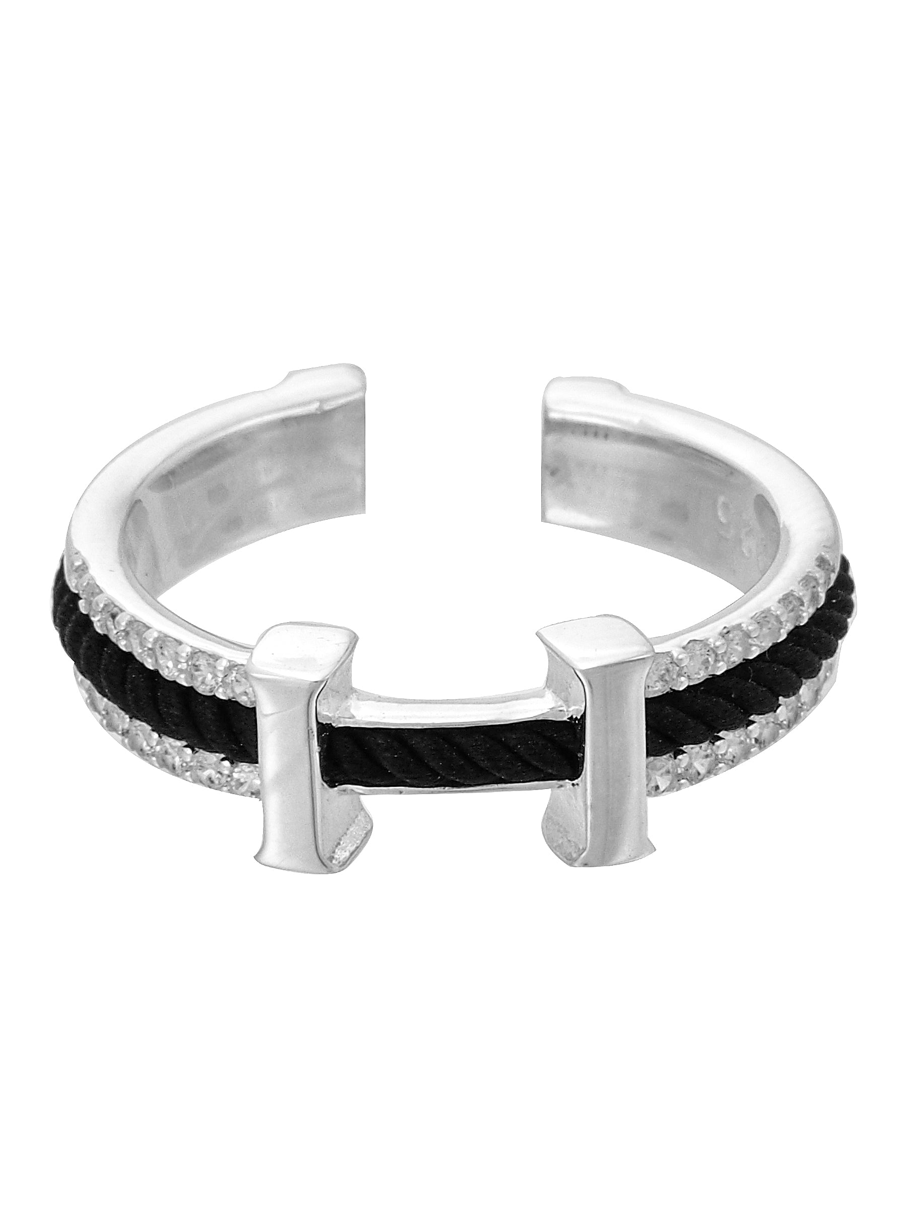 Rope Ring with Crystal & H Motif