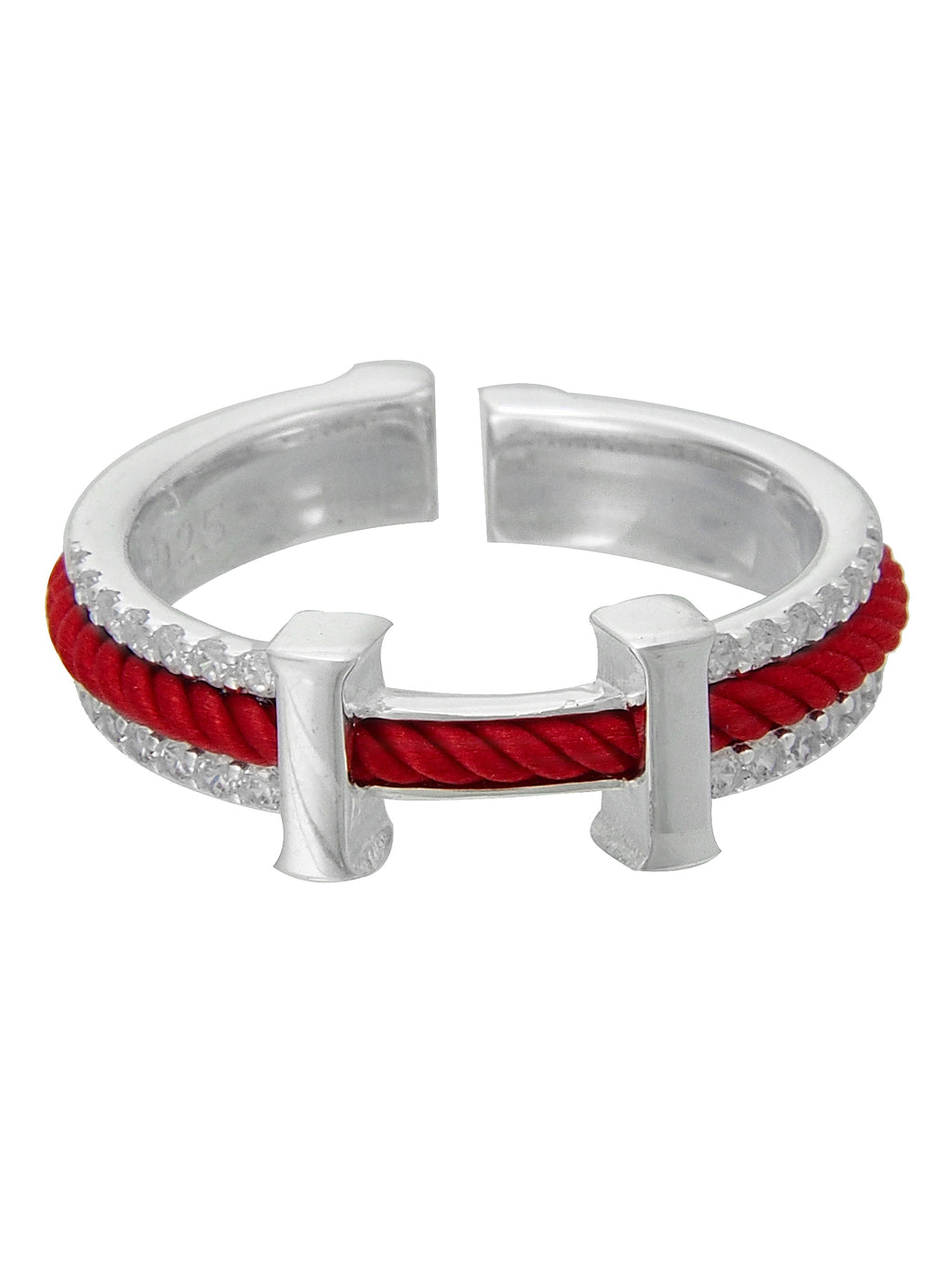 Rope Ring with Crystal & H Motif