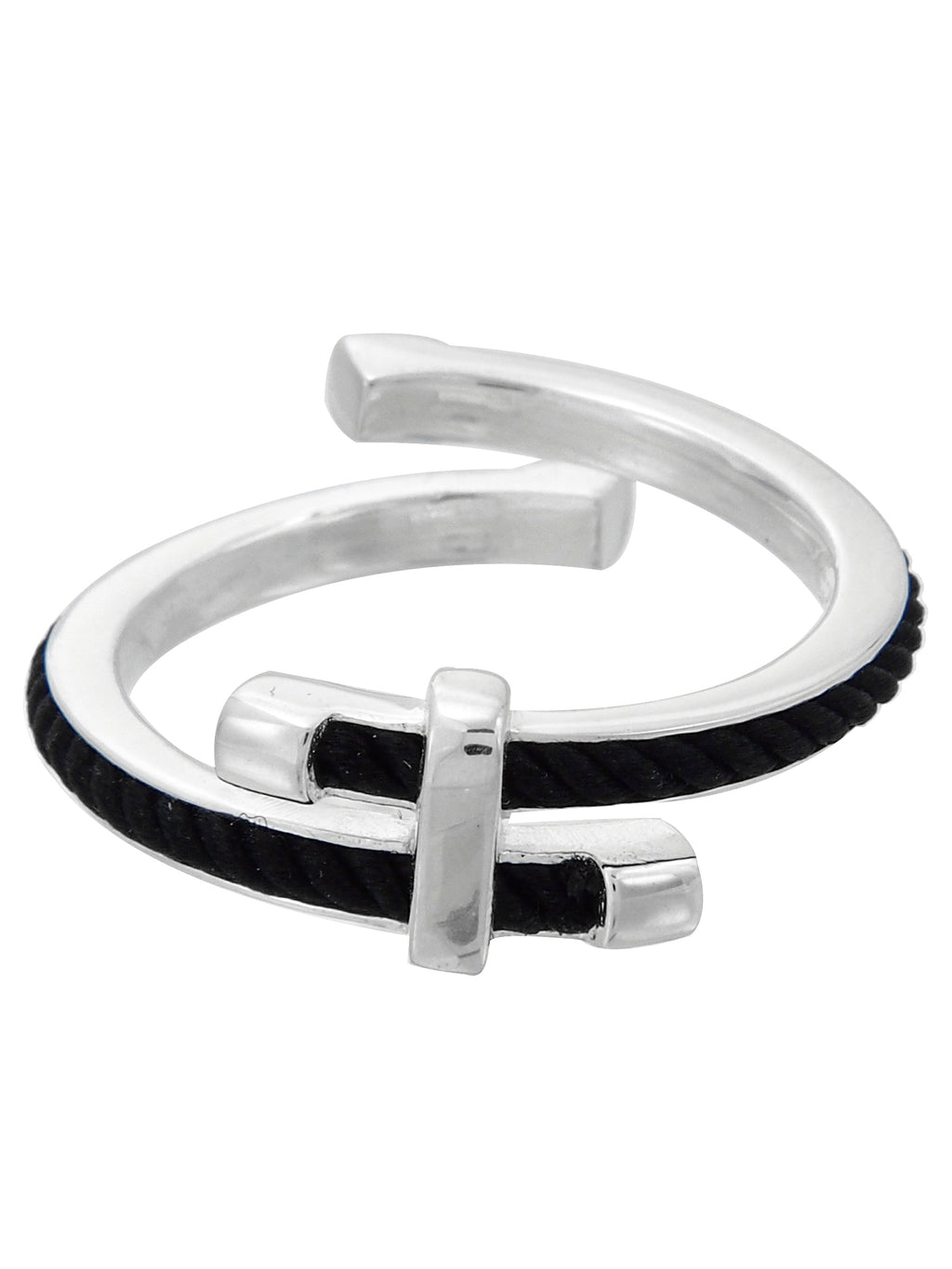 Crossover Rope Ring in Silver