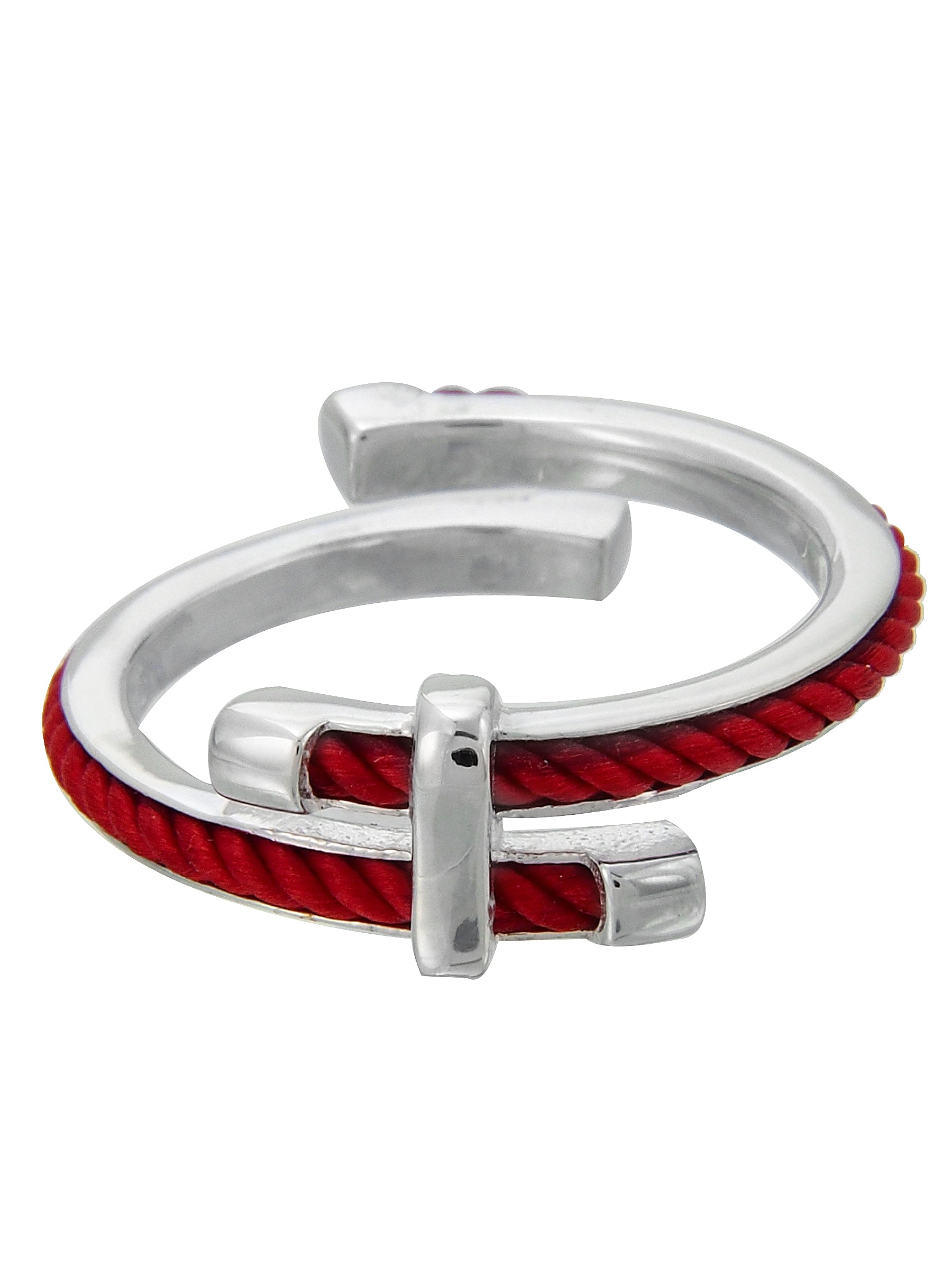 Crossover Rope Ring in Silver