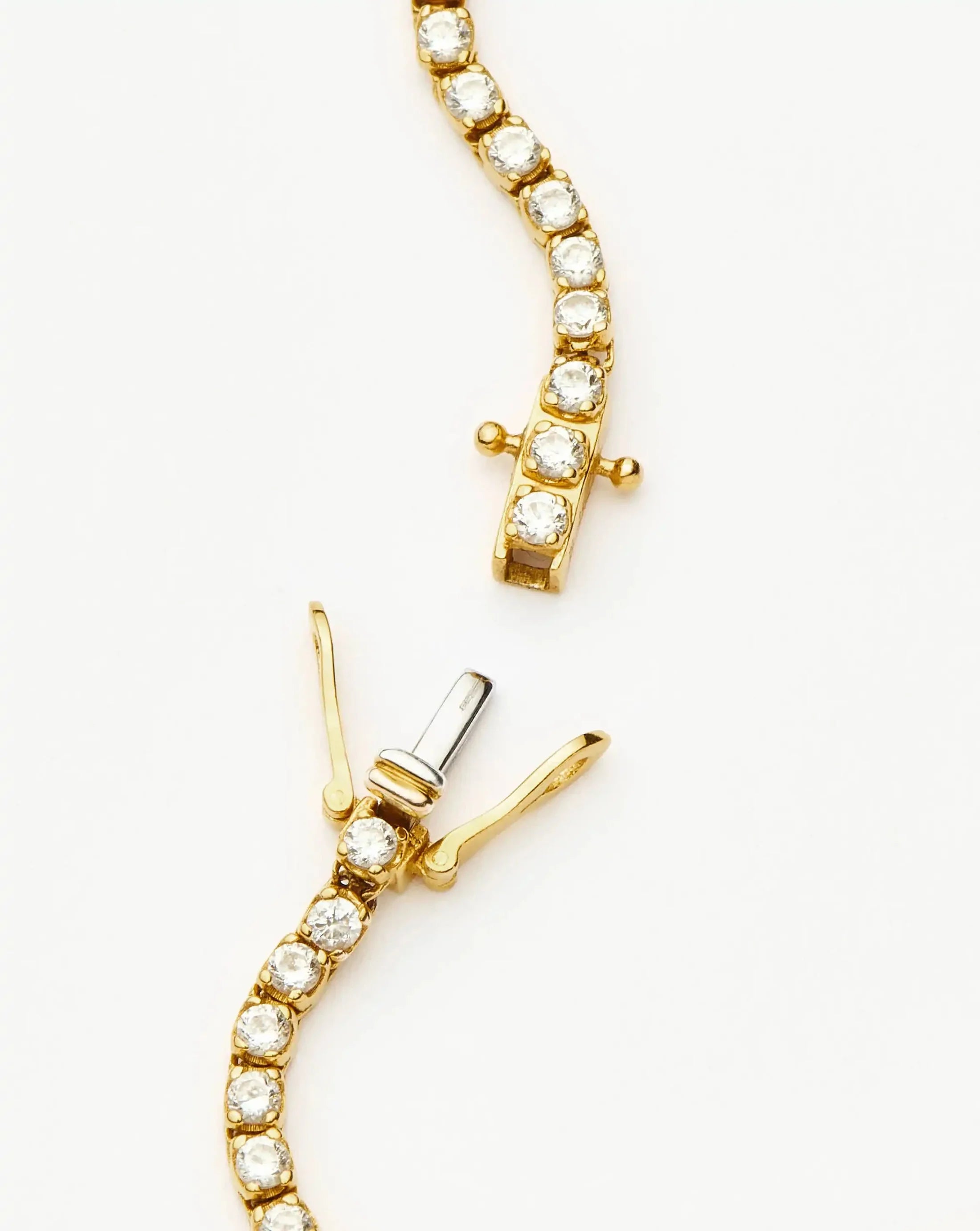 Platinum-Plated Silver Bracelet with Zircon Inlay