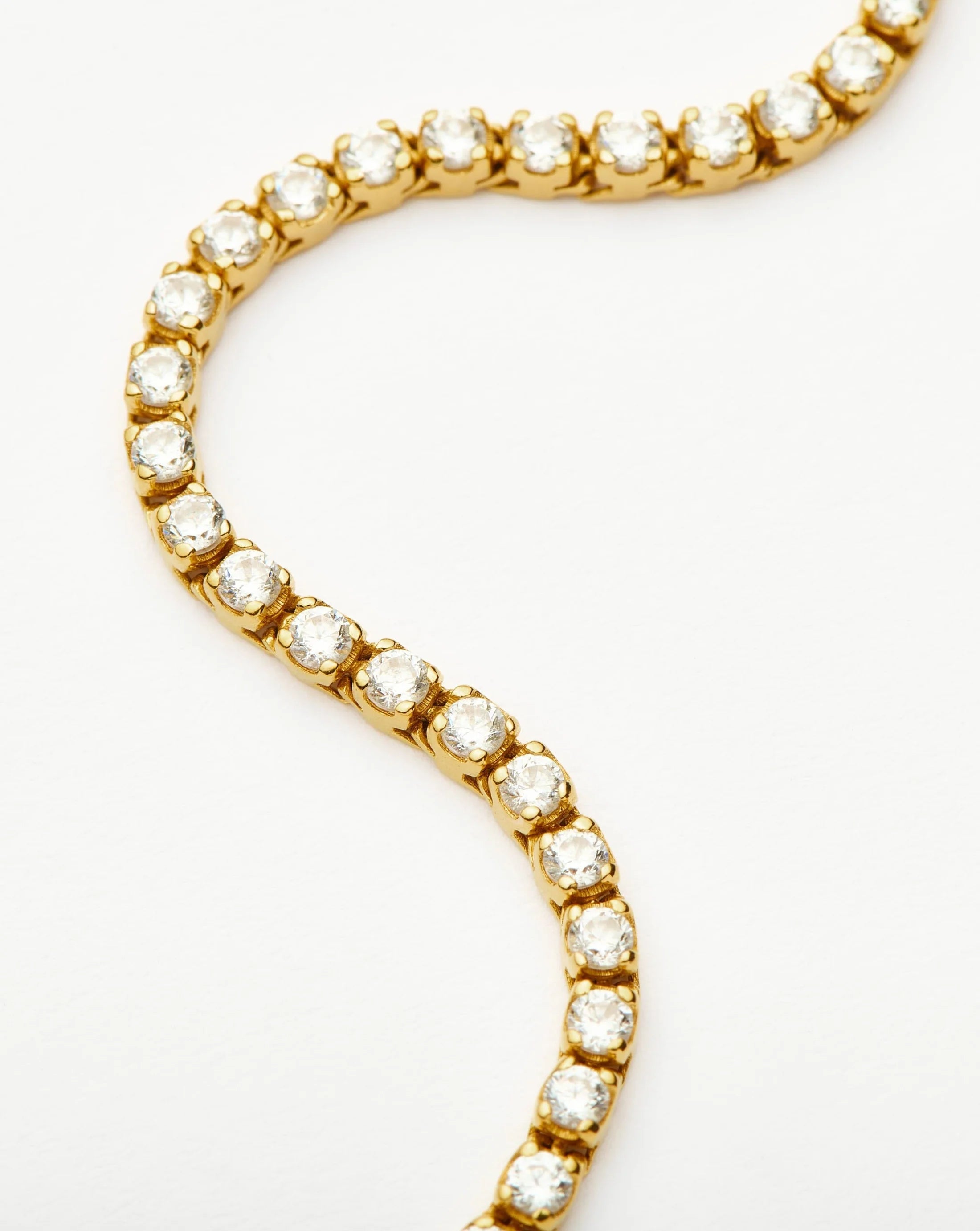 Platinum-Plated Silver Bracelet with Zircon Inlay