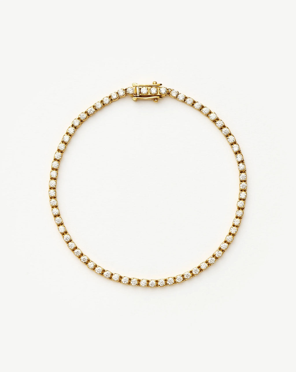 Platinum-Plated Silver Bracelet with Zircon Inlay
