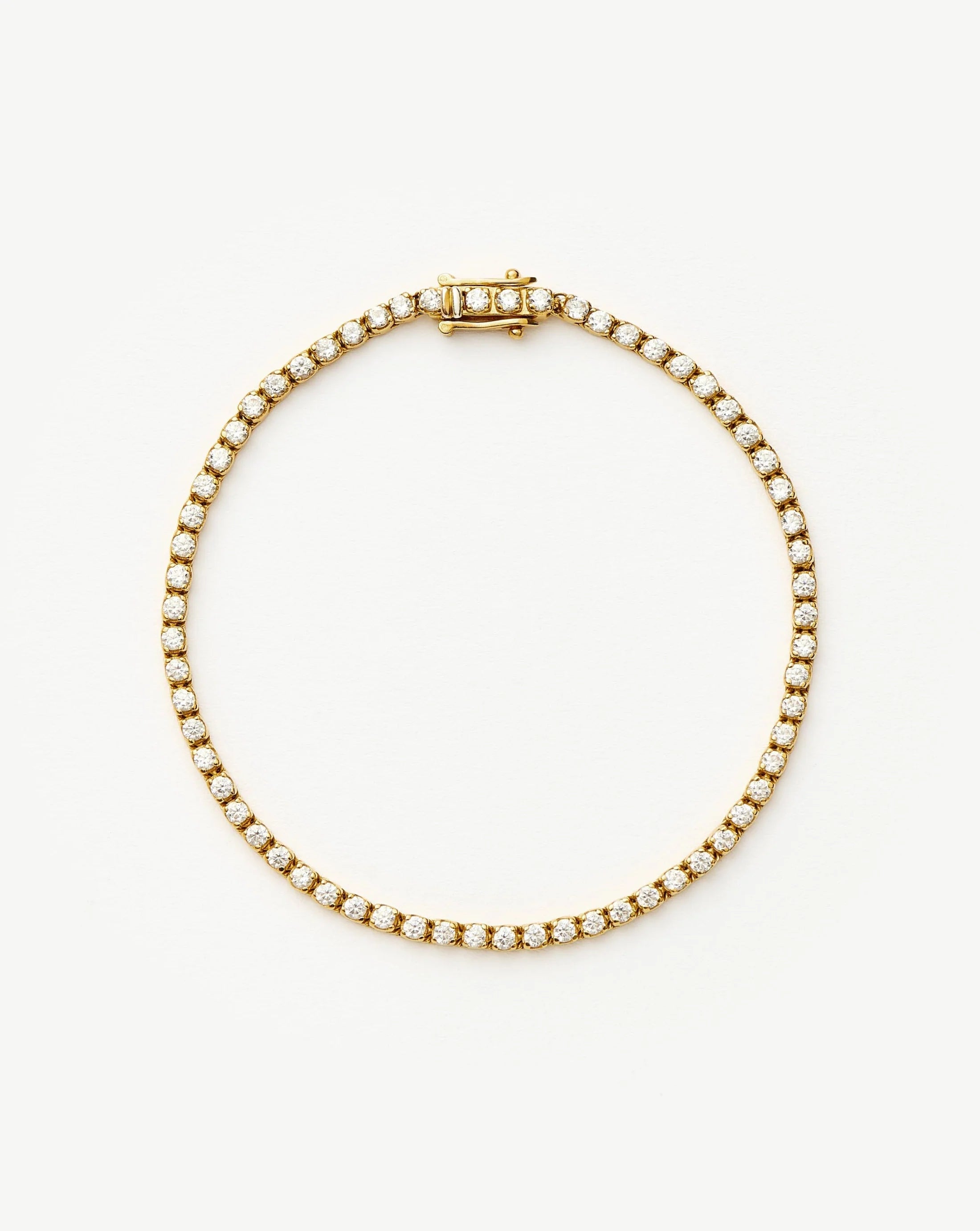Platinum-Plated Silver Bracelet with Zircon Inlay