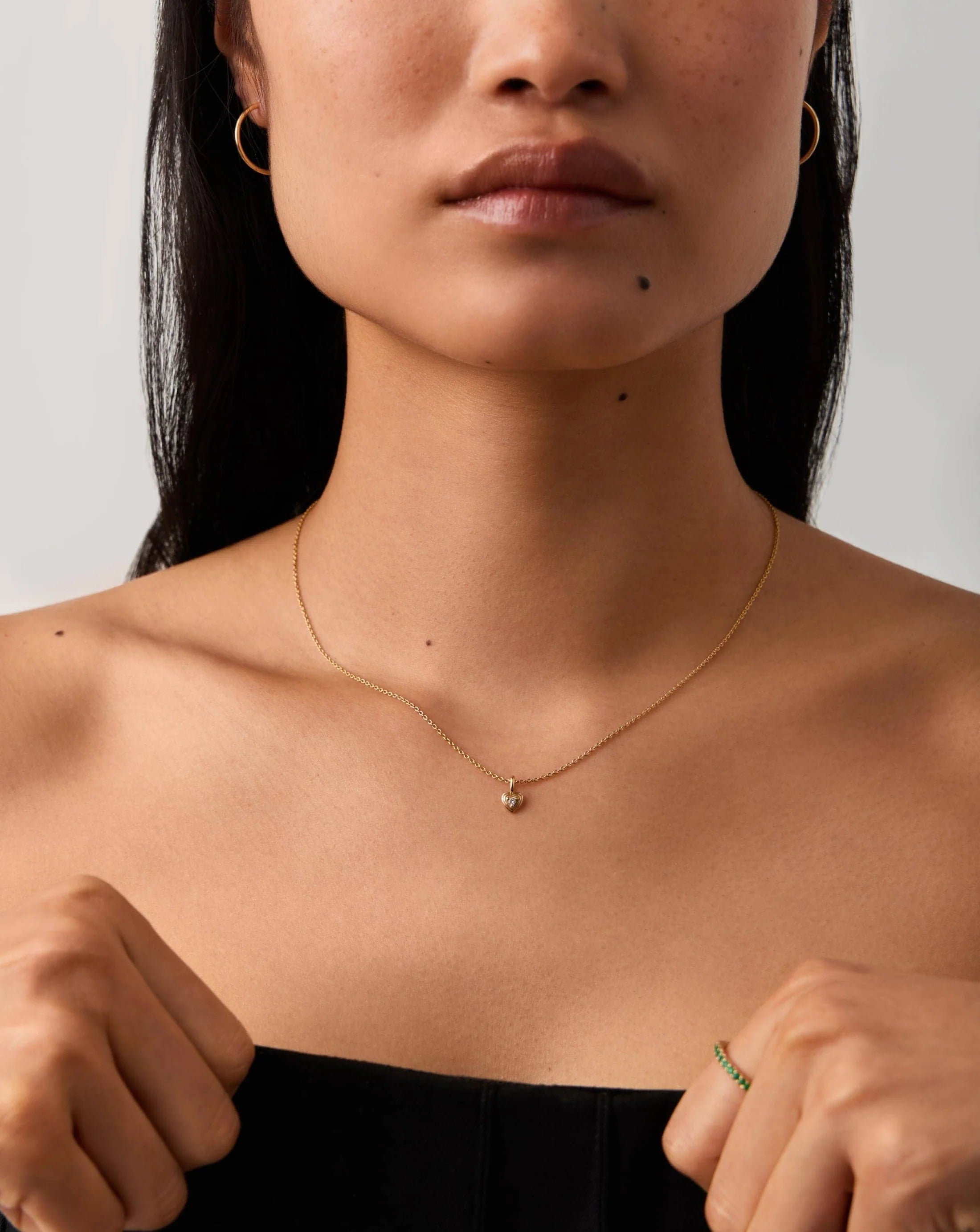 Platinum-Plated Silver Necklace with Zircon Inlay