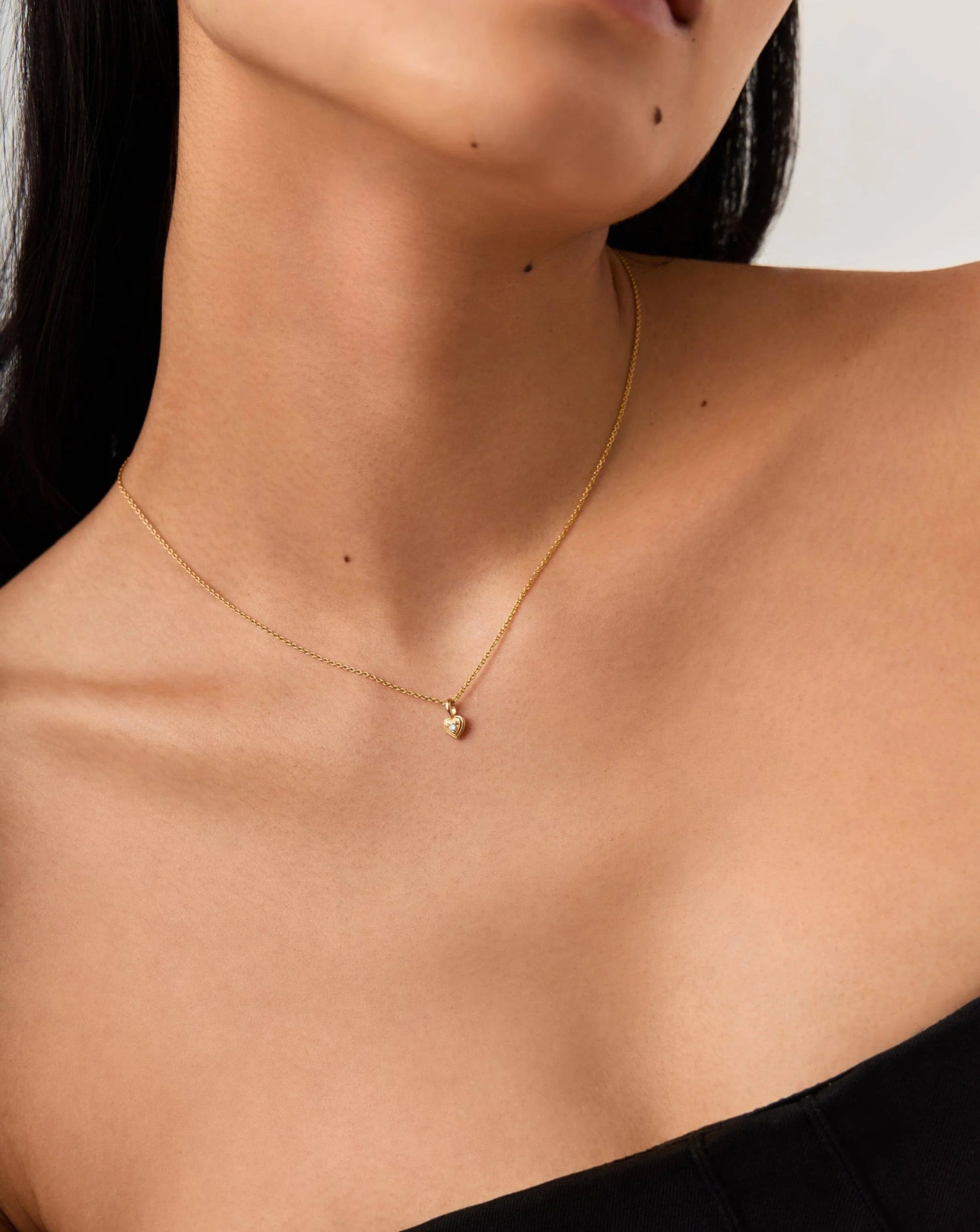 Platinum-Plated Silver Necklace with Zircon Inlay