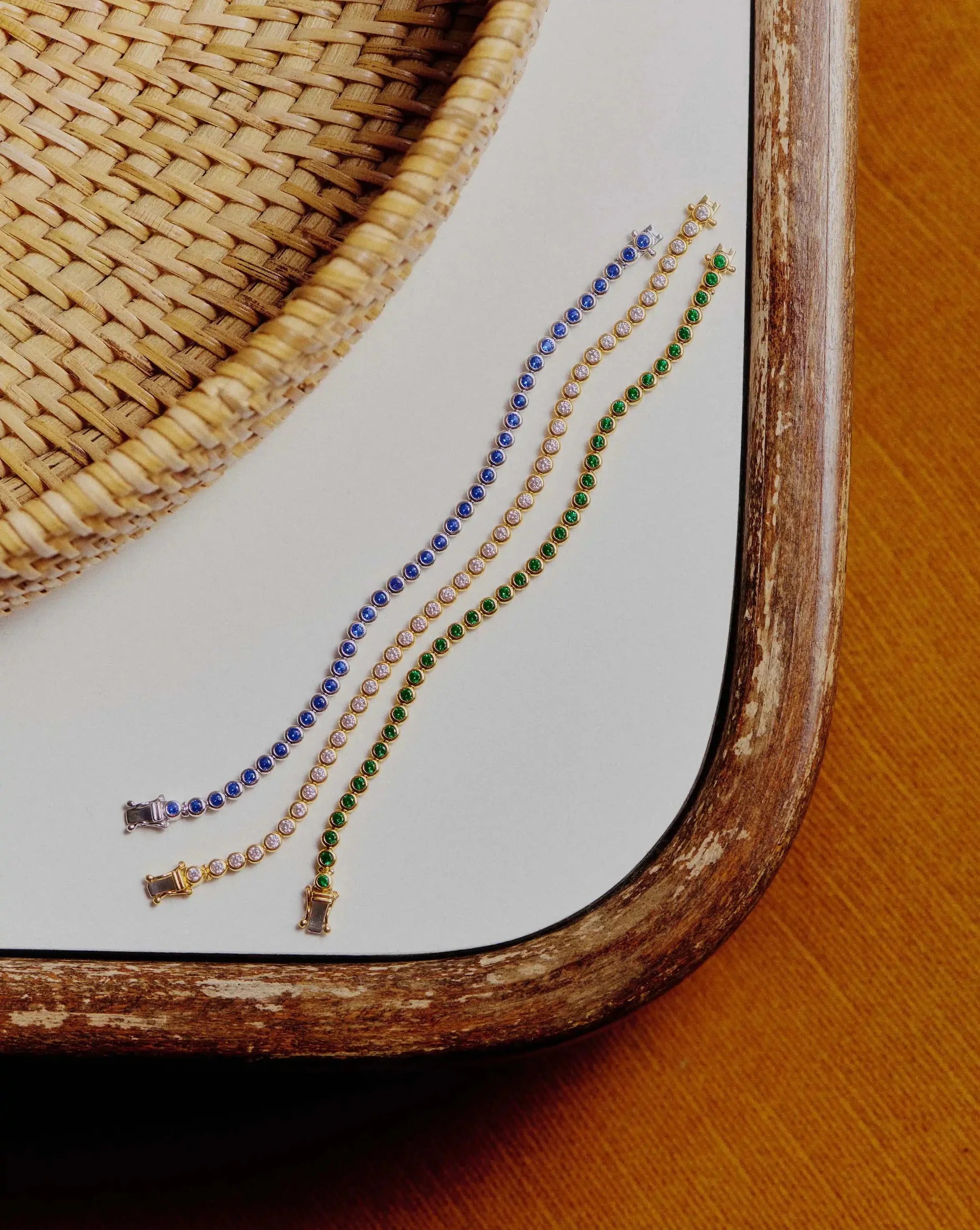 Platinum-Plated Silver Bracelet with Zircon Inlay