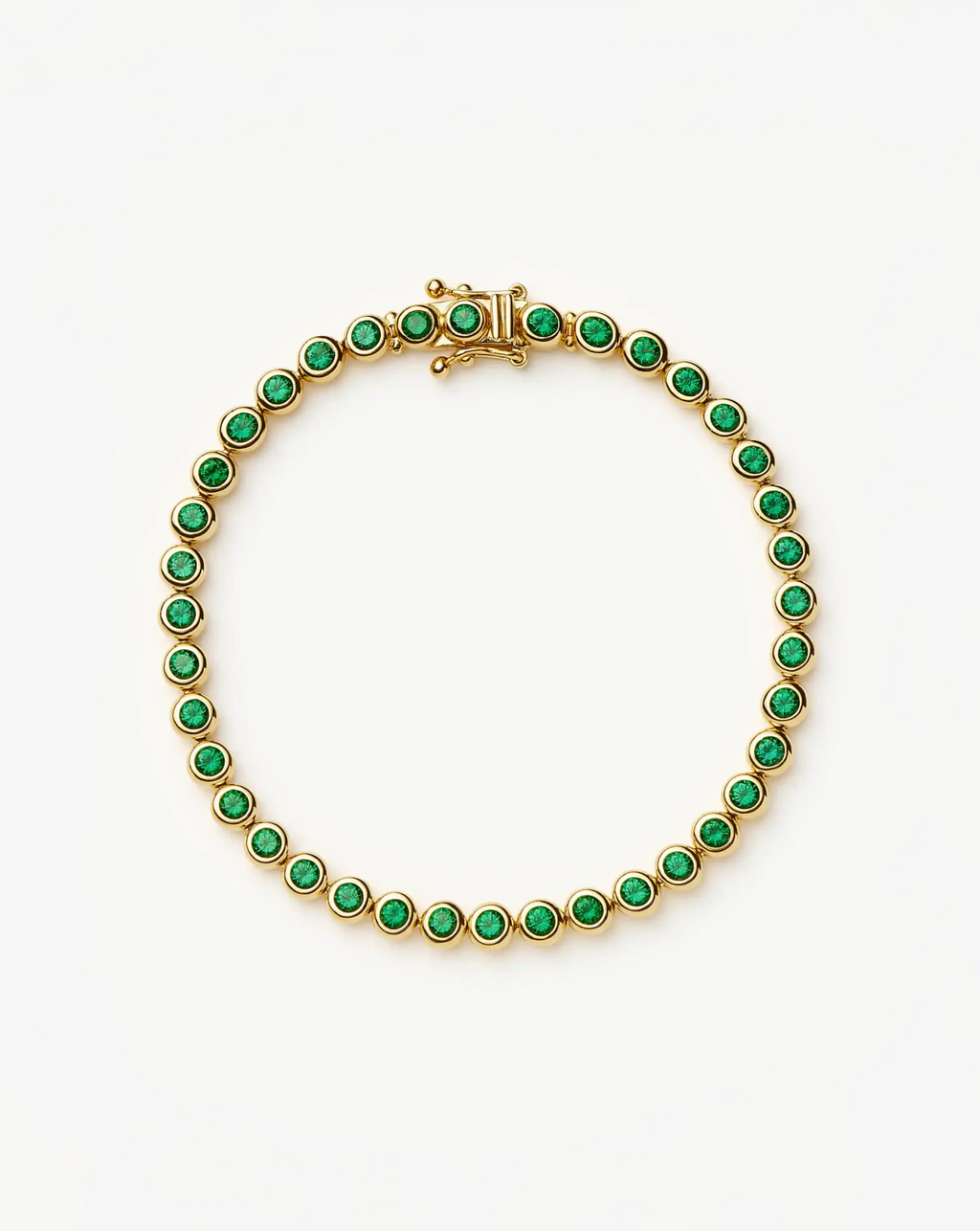 Platinum-Plated Silver Bracelet with Zircon Inlay